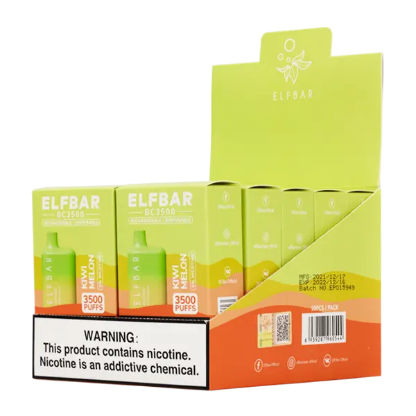 BUY 1 GET 1 FREE Kiwi Melon Elf Bar 3500 | Vape Amazon India EBDESIGN