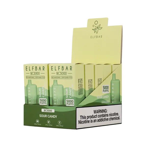 BUY 1 GET 1 FREE Sour Candy Elf Bar 5000 | Vape Amazon India EBDESIGN