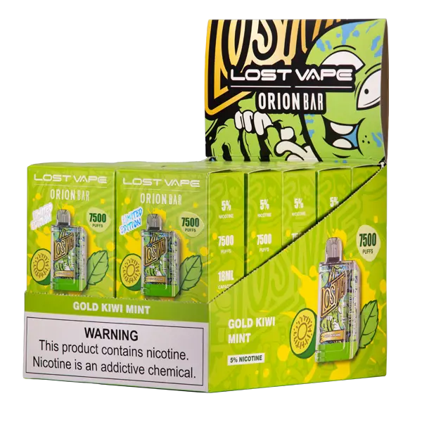 BUY 1 GET 1 FREE Gold Kiwi Mint Orion Bar 7500 | Vape Amazon India Lost Vape