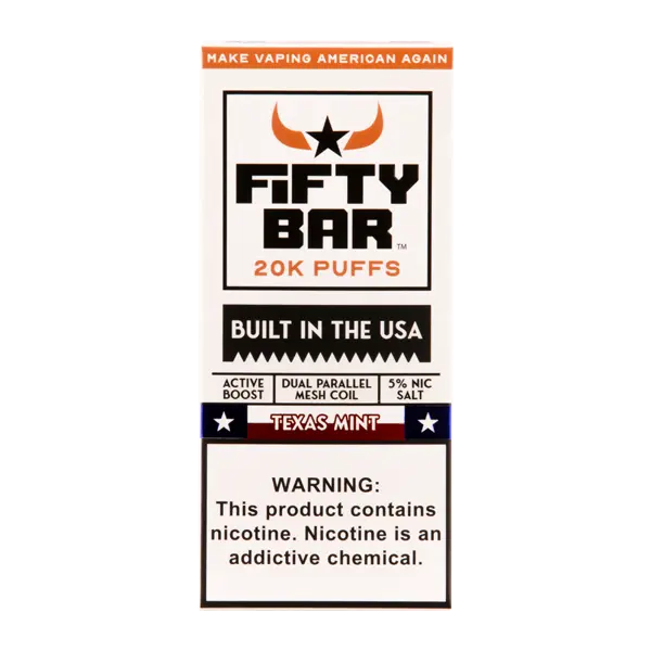 BUY 1 GET 1 FREE Texas Mint Fifty Bar 20K | Vape Amazon India Beard Vape Co