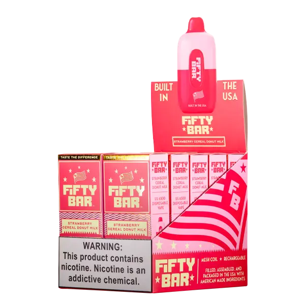 BUY 1 GET 1 FREE Strawberry Cereal Donut Milk Fifty Bar | Vape Amazon India Beard Vape Co