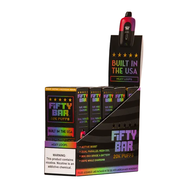 BUY 1 GET 1 FREE Milky Loops Fifty Bar 20K | Vape Amazon India Beard Vape Co